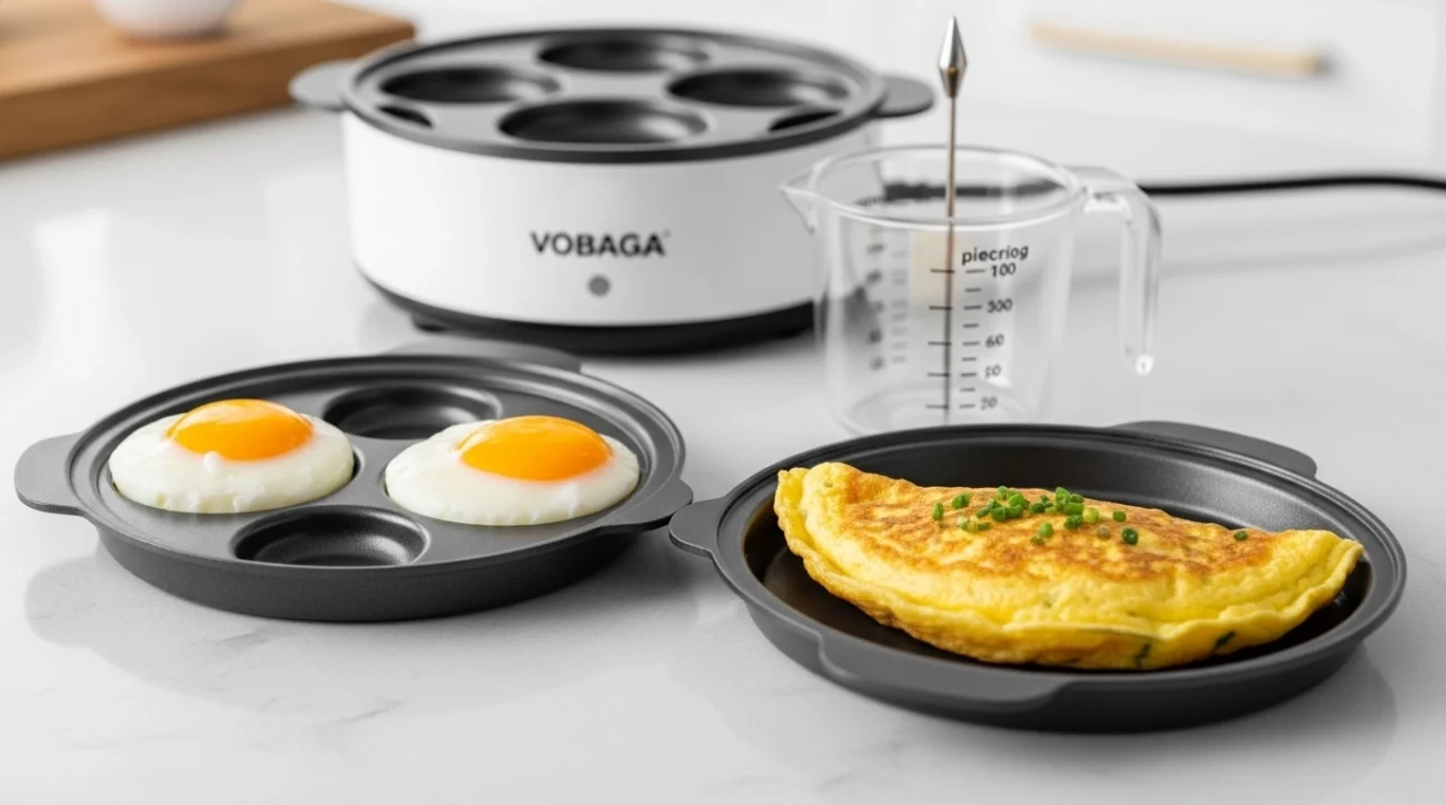 made omlet with VOBAGA Electric Egg Cooker